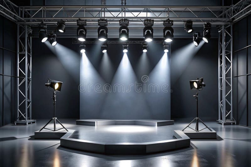 Prezentacja produktów z czarnym oświetleniem Studio Room for Performance Products royalty ilustracja