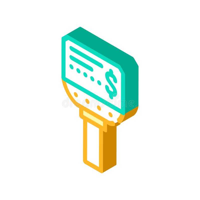 Price checker device isometric icon vector illustration royalty free illustration