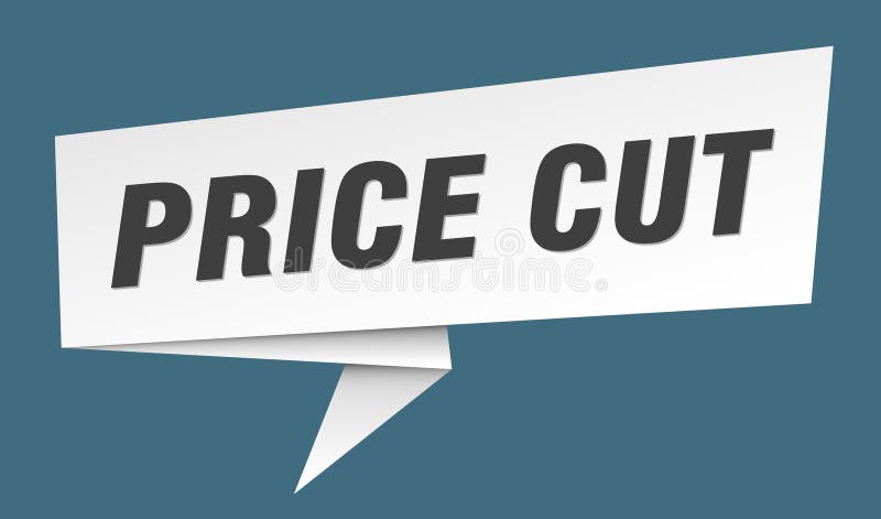 Price cut banner. price cut speech bubble, label, sticker, sign template royalty free illustration