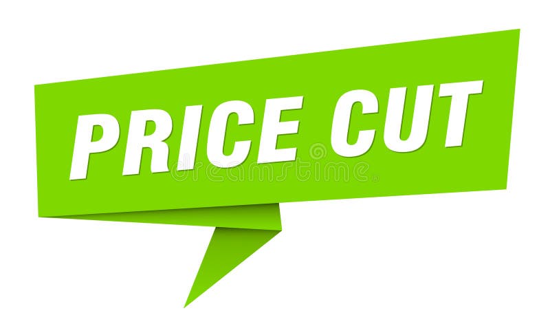 Price cut banner. price cut speech bubble, label, sticker, sign template stock illustration