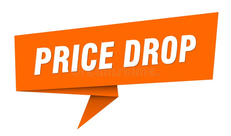 Price drop banner. price drop speech bubble, label, sticker, sign template stock illustration