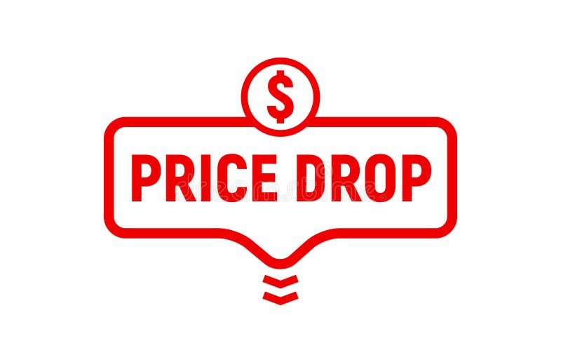 Price drop. Знак снижения цены. Price discounts sign.