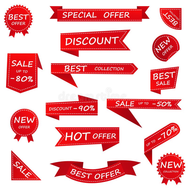 Set Of Special Sale Offer Labels And Banners Stock Vector ...