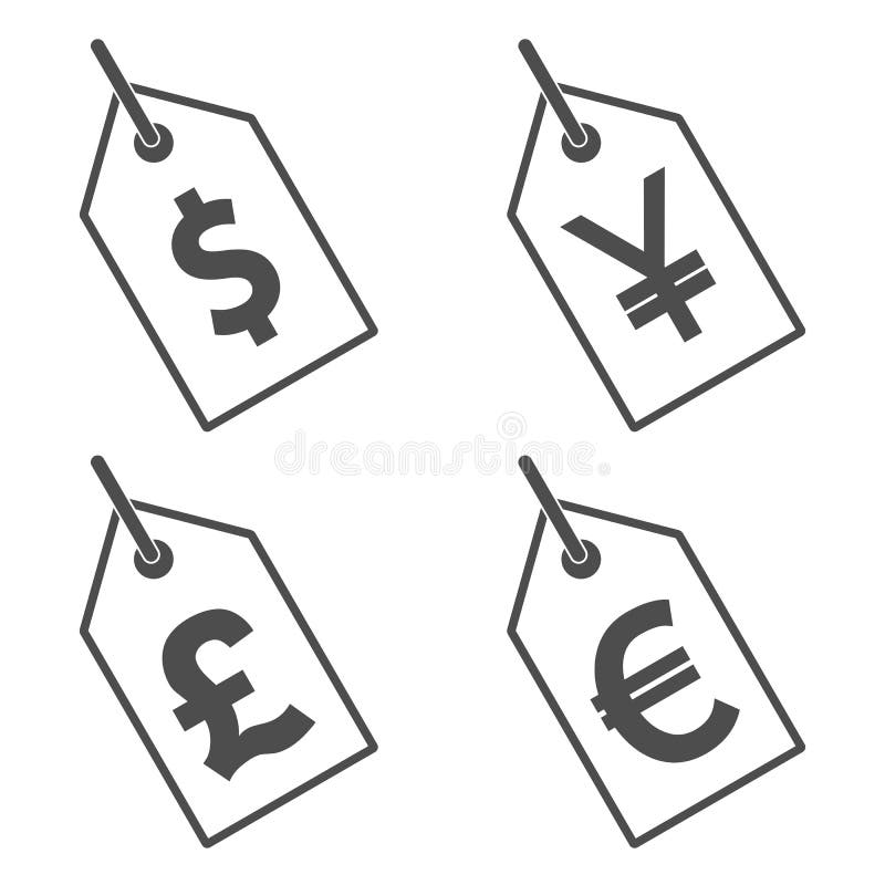 Price Tag icon set. Vector illustration, flat design stock illustration