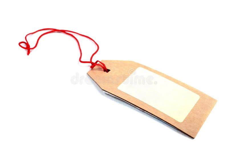 Price tag label cardboard red string white sticker blank merchandise retail shopping sale discount store product identification stock images