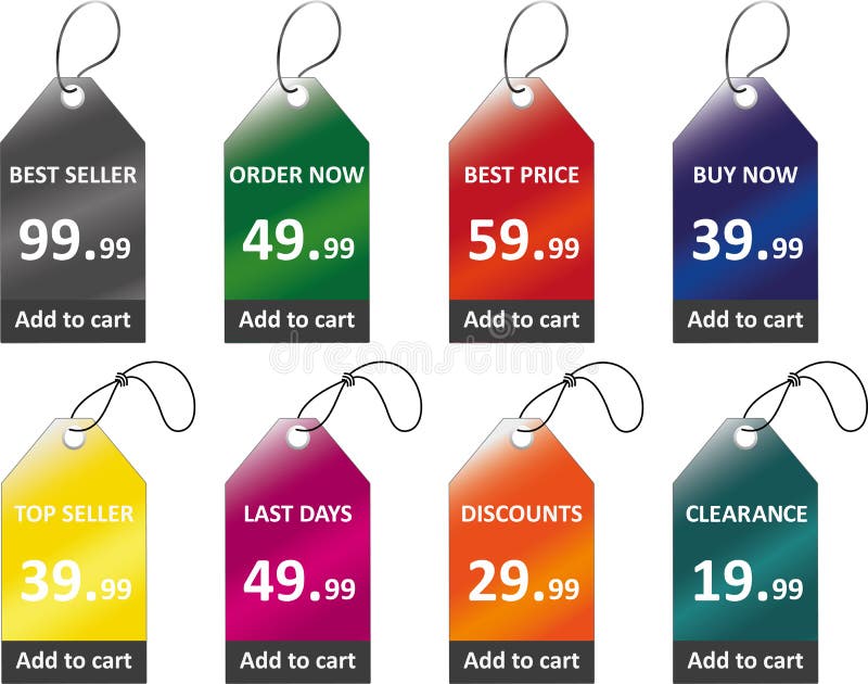 Price tags stock vector. Illustration of border, turning 34169822