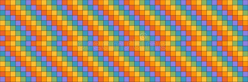 PRIDE, LGBT pride month distorted pixel rainbow background. Geometric square checker seamless pattern with pride color royalty free illustration
