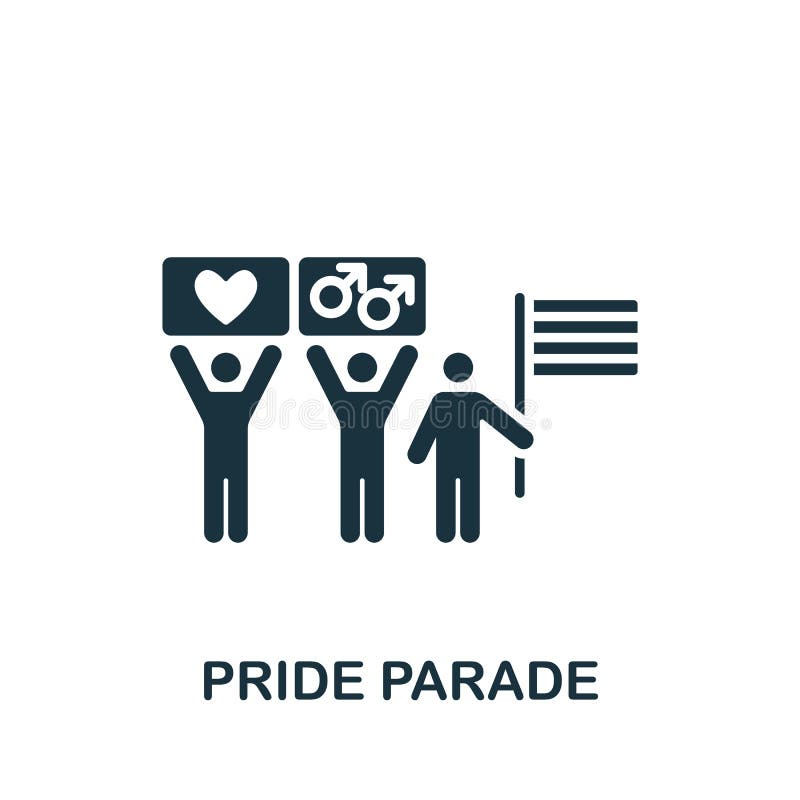 Pride Parade Icon. Monochrome Simple Lgbt Icon for Templates, Web