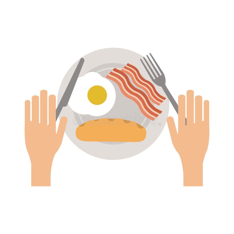 Prima colazione americana sul piatto illustrazione di stock Prima colazione americana sul piatto illustrazione di stock