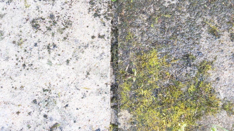 A prima e dopo il confronto delle pietre di facciata con la differenza di pavimento pulita lavare la pulizia ad alta pressione