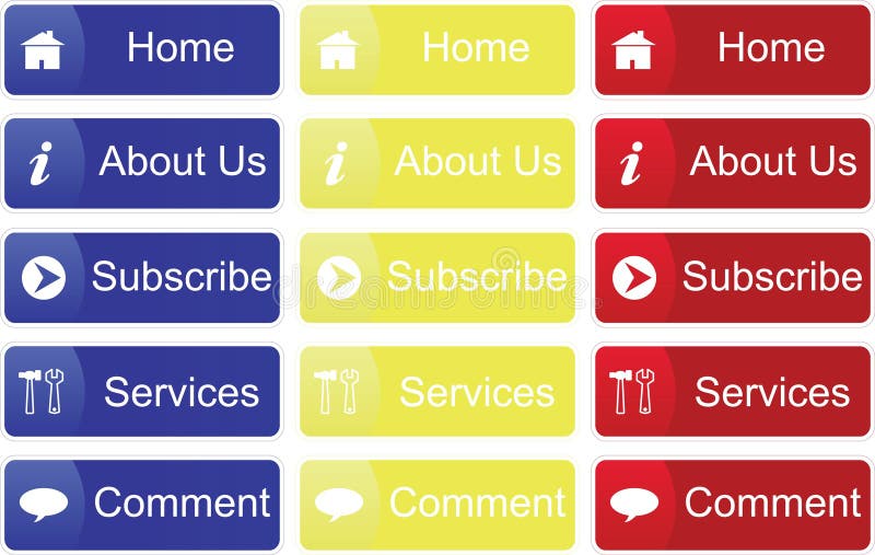 Primary Color Buttons stock illustration