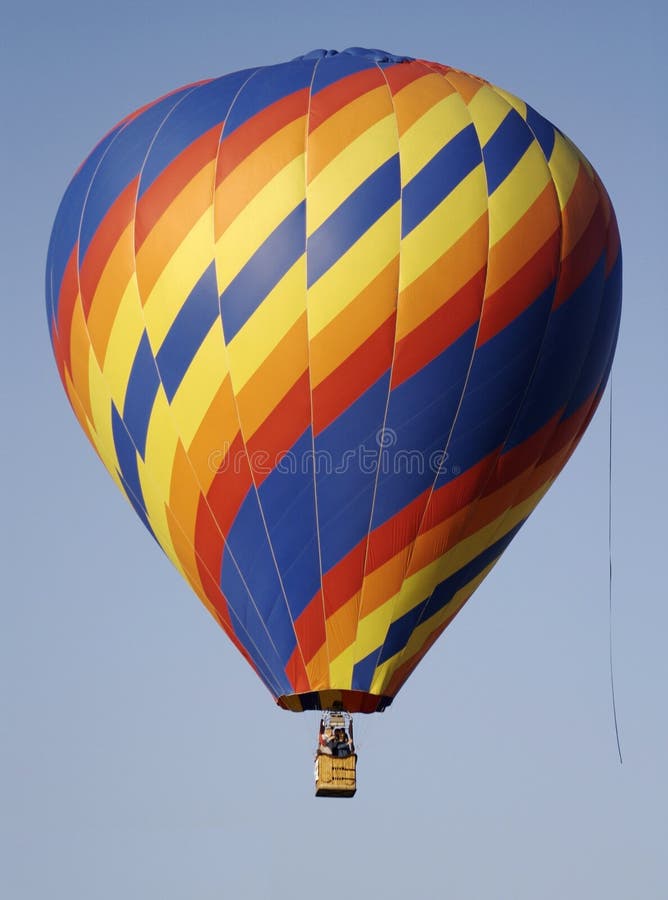 A primary color zig-zag spiral hot air balloon