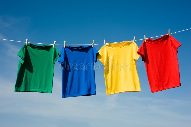 Primary Colored TShirts stock photo. Image of clothing 5271064