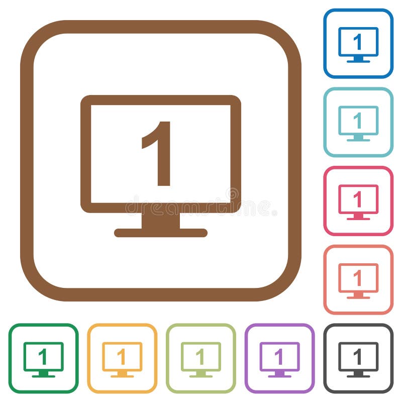 Primary display simple icons vector illustration