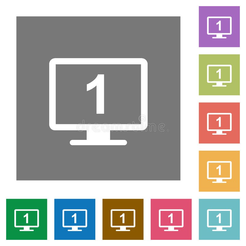 Primary display square flat icons stock illustration