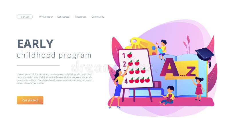 Early education concept landing page stock illustration