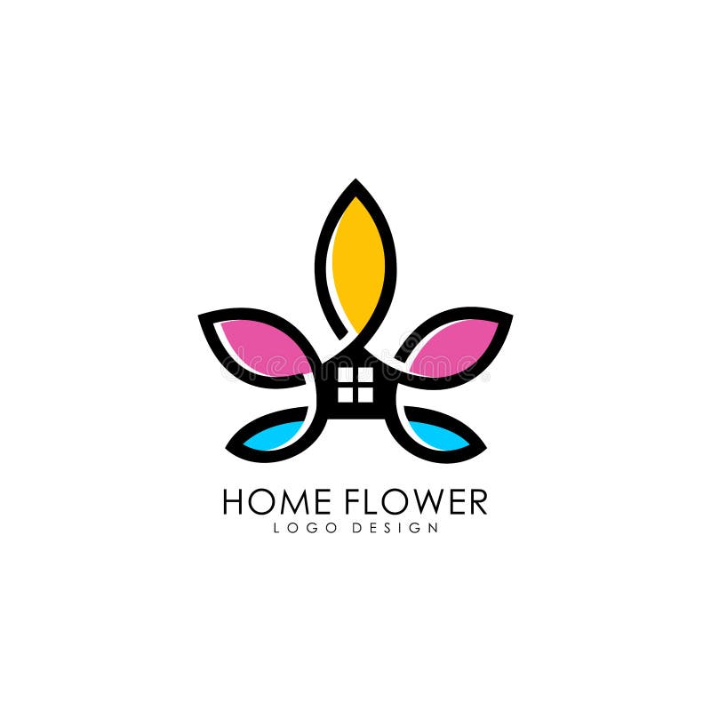 Conception De Vecteur De Logo De Maison De Fleurs Illustration de ...