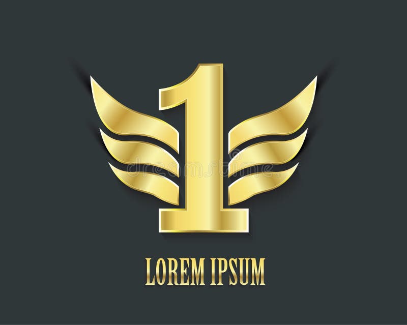 Primeiro símbolo do lugar Projeto dourado número um ilustração royalty free Primeiro símbolo do lugar Projeto dourado número um ilustração royalty free