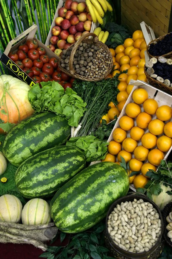 Close up of fresh vegetables and fruits on market. Close up of fresh vegetables and fruits on market