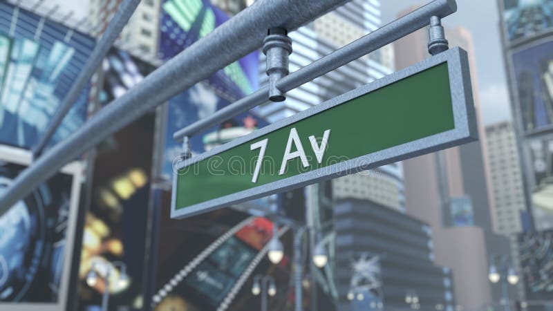 Primer animado de la señal de tráfico en Time Square Nueva York Manhattan representación 3d stock de ilustración Primer animado de la señal de tráfico en Time Square Nueva York Manhattan representación 3d stock de ilustración