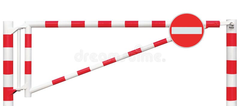 Primer de la barrera del camino bloqueado, ninguna muestra de la entrada, rojo blanco de la barra de puerta del camino, entrada d fotos de archivo Primer de la barrera del camino bloqueado, ninguna muestra de la entrada, rojo blanco de la barra de puerta del camino, entrada d fotos de archivo
