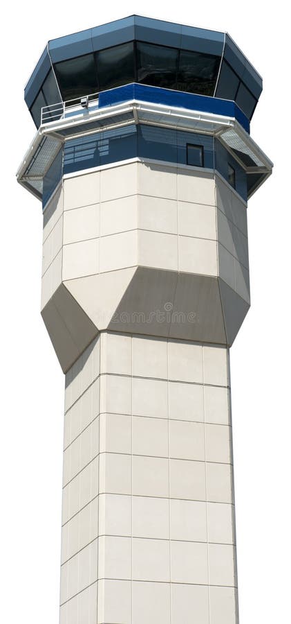 Primer de la torre de controlador aéreo del aeropuerto aislada foto de archivo Primer de la torre de controlador aéreo del aeropuerto aislada foto de archivo