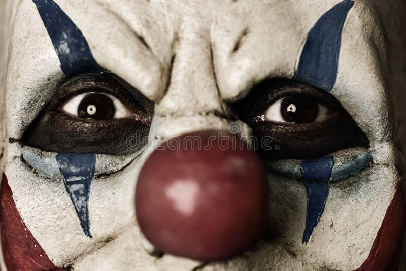 Primer de un payaso malvado asustadizo imagenes de archivo Primer de un payaso malvado asustadizo imagenes de archivo