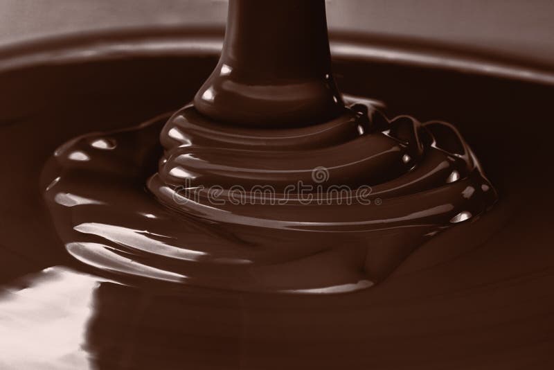 Primer líquido de colada del chocolate caliente Cocinar el postre