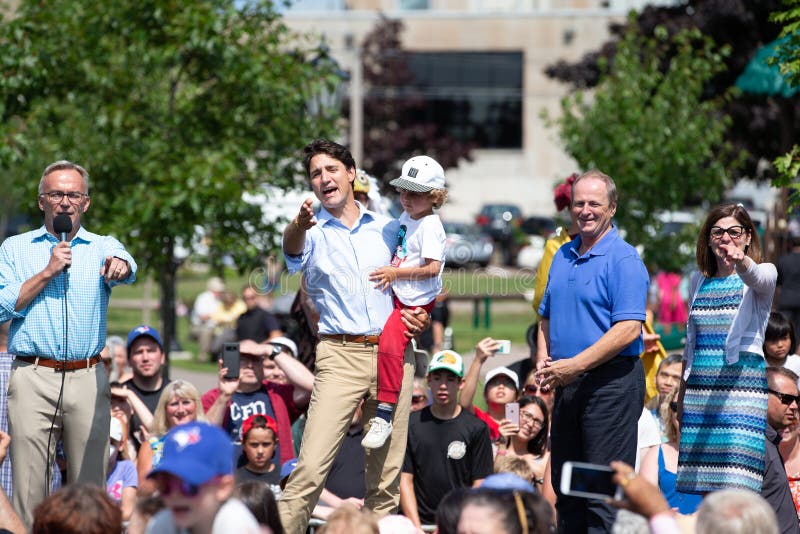 Primer ministro canadiense Justin Trudeau Gestures fotografía de archivo Primer ministro canadiense Justin Trudeau Gestures fotografía de archivo