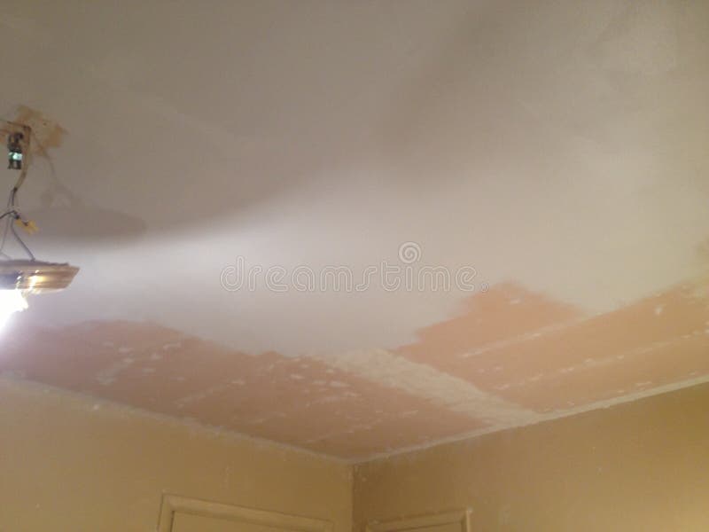 Priming Ceiling after Removing Popcorn Texture, Remodeling a House