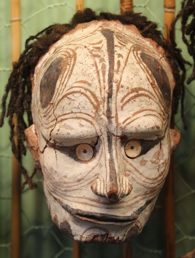 Primitive Frightening Mask from Papua New Guinea, Australia Editorial ...