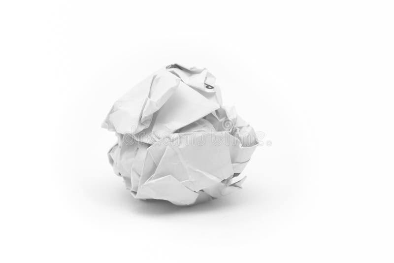 Primo piano della sfera di carta sgualcita fotografia stock Primo piano della sfera di carta sgualcita fotografia stock