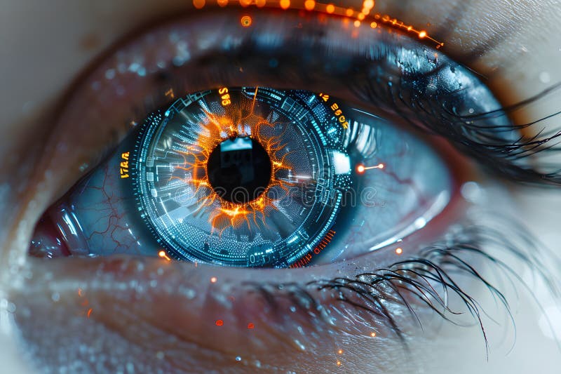 Primo piano di persone 'blue eye generative ai' royalty illustrazione gratis