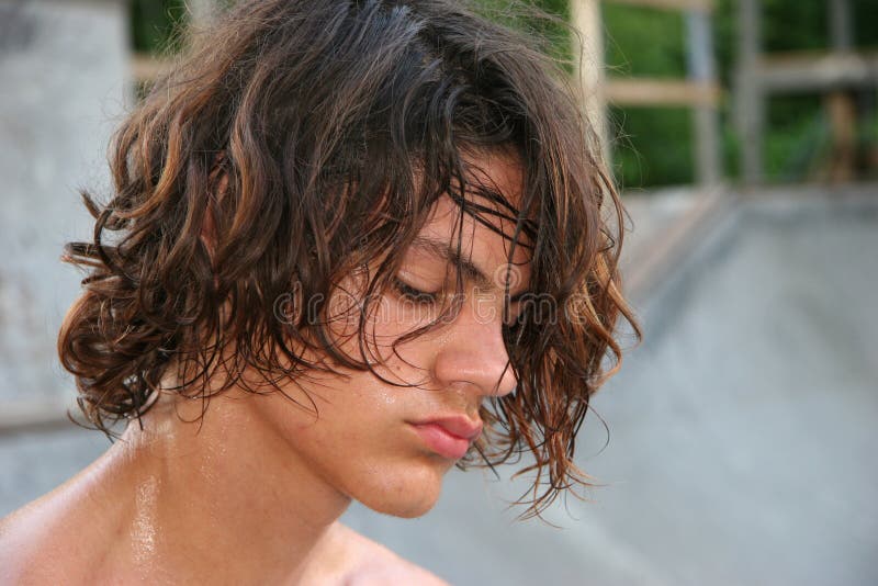 Primo piano teenager sudato fotografie stock Primo piano teenager sudato fotografie stock