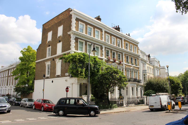 Victorian Terraced Houses Neatly Painted in Pastel Colours Editorial