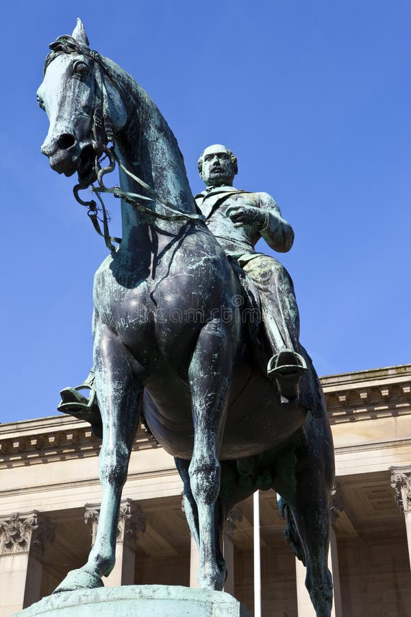Prince Albert Statue Outside St. S Hall in Liverpool Stock Image