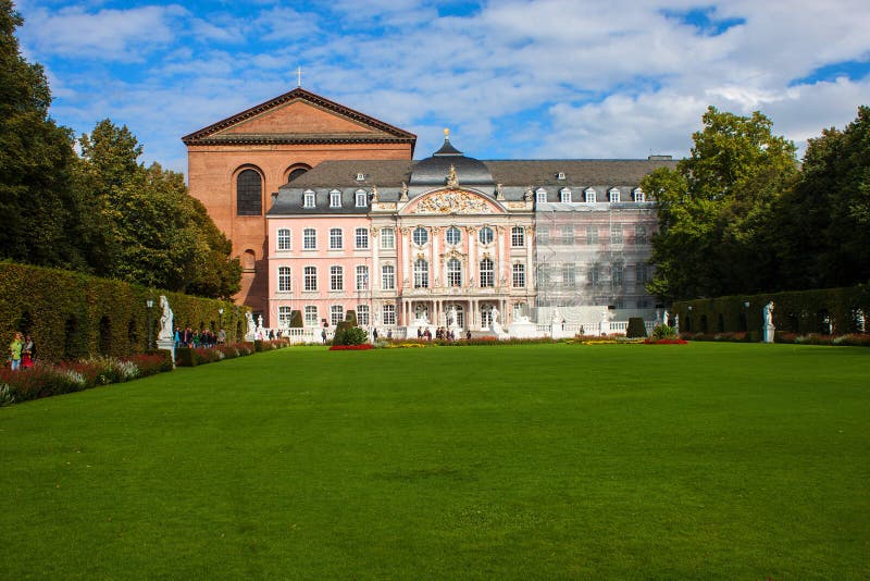 The prince electors palace and the roman basillica in Trier royalty free stock image The prince electors palace and the roman basillica in Trier royalty free stock image