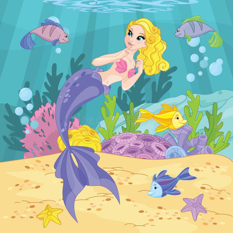 Princesa bonito Mermaid ilustração stock Princesa bonito Mermaid ilustração stock