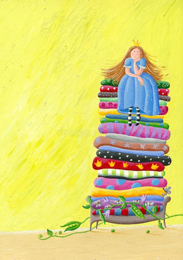  A princesa e a ervilha ilustração do vetor