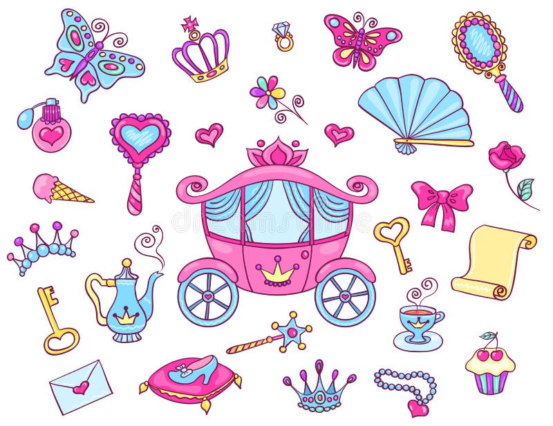 Princesa linda fijada con el carro libre illustration Princesa linda fijada con el carro libre illustration