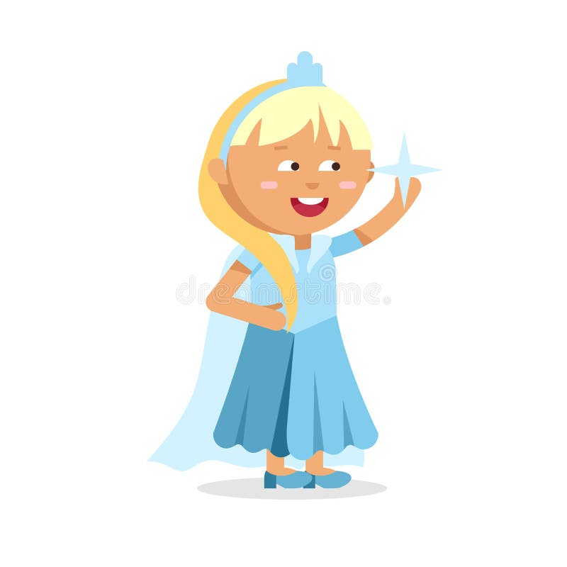 Princesa loura bonita Cinderella no vestido azul ilustração royalty free Princesa loura bonita Cinderella no vestido azul ilustração royalty free