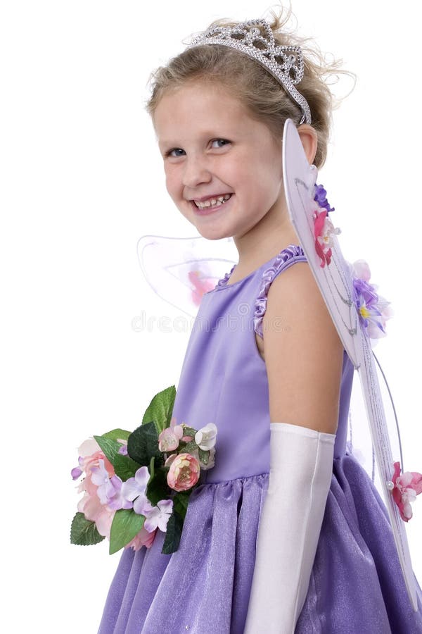 A cute little girl dressed up as a princess with tiara