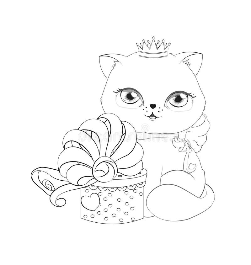 princess cat coloring pages