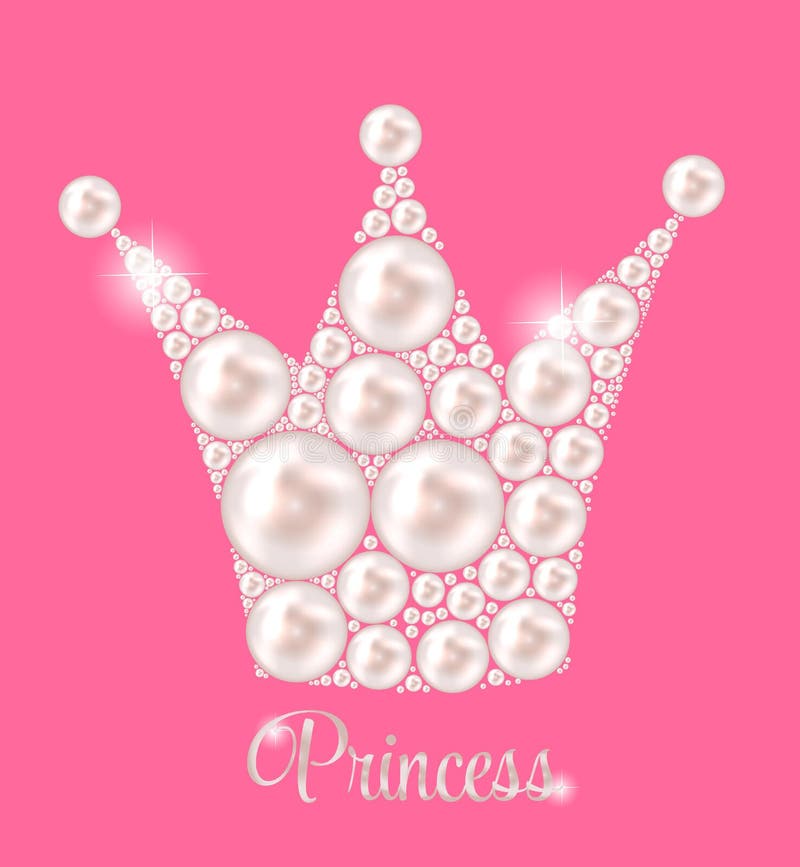 Princess Crown Pearl Background Vector