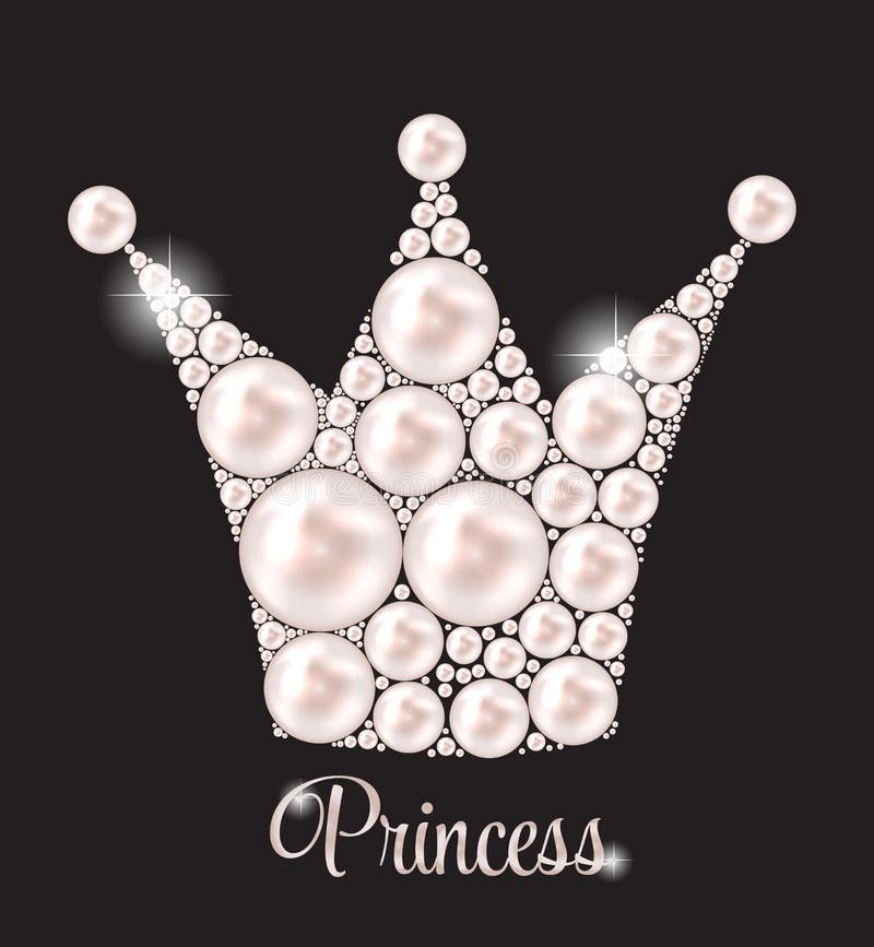 Princess Crown Pearl Background Vector