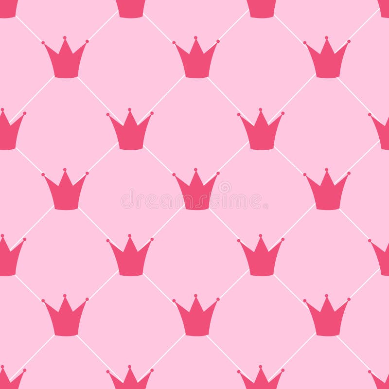 Princess Crown Seamless Pattern Background Vector