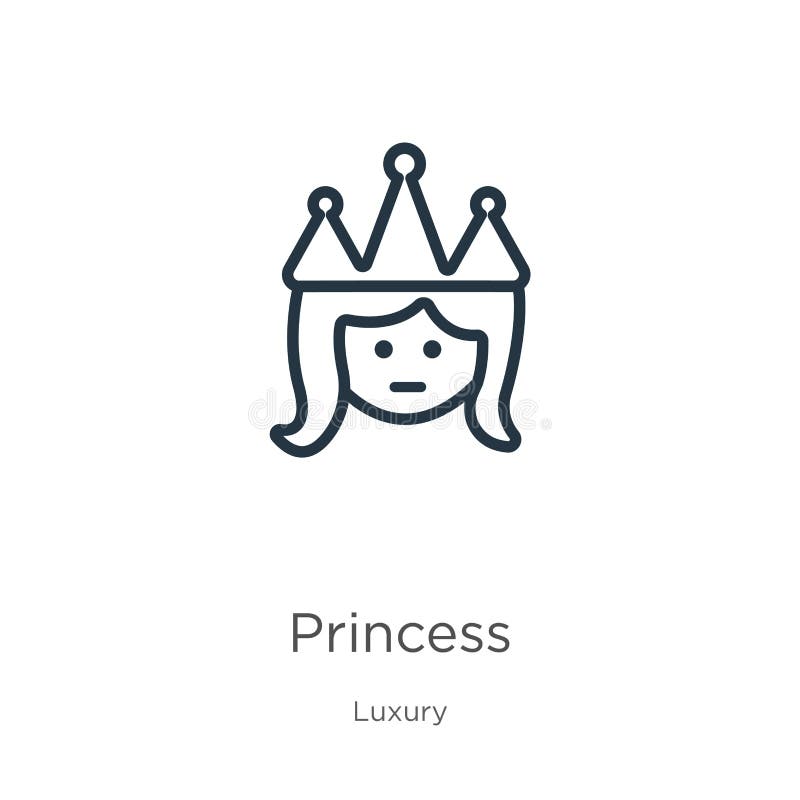 Download Princess Icon. Thin Linear Princess Outline Icon Isolated ...