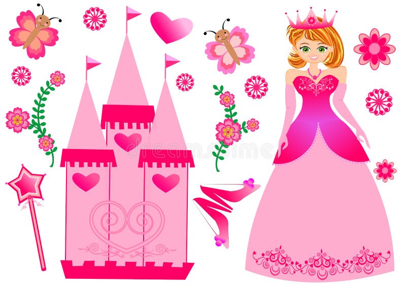 Princess Set stock illustration. Illustration of girl - 45879851