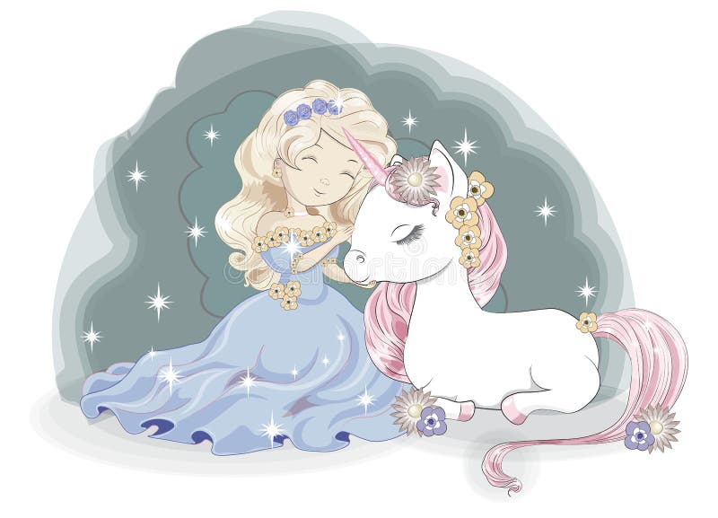 Unicorn with flower girl Original