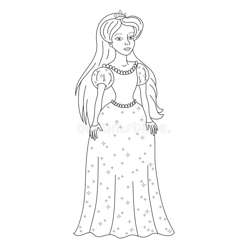 Princesse Douce Dans La Robe Brillante Avec Des Paillettes, Livre De